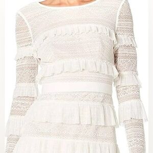 BCBGMaxAzria White and Tan Dress